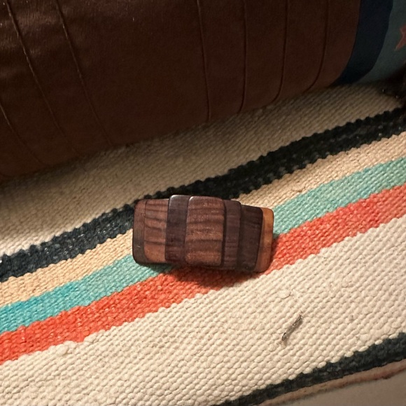 Accessories - Vintage Brown Wood Barrette Made in France